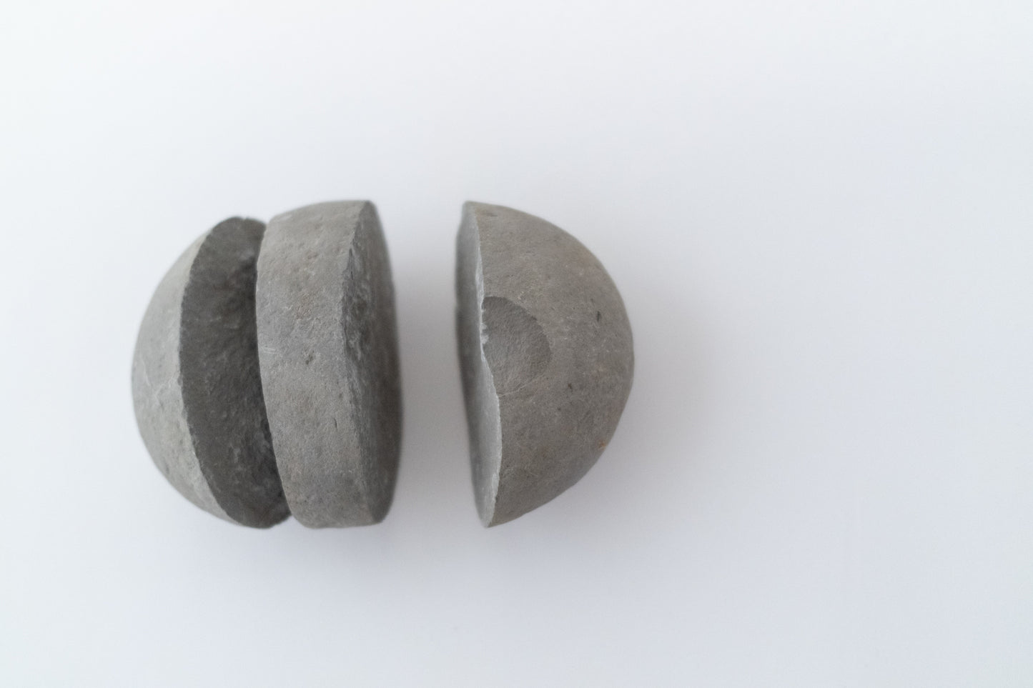 Stone split into three pieces