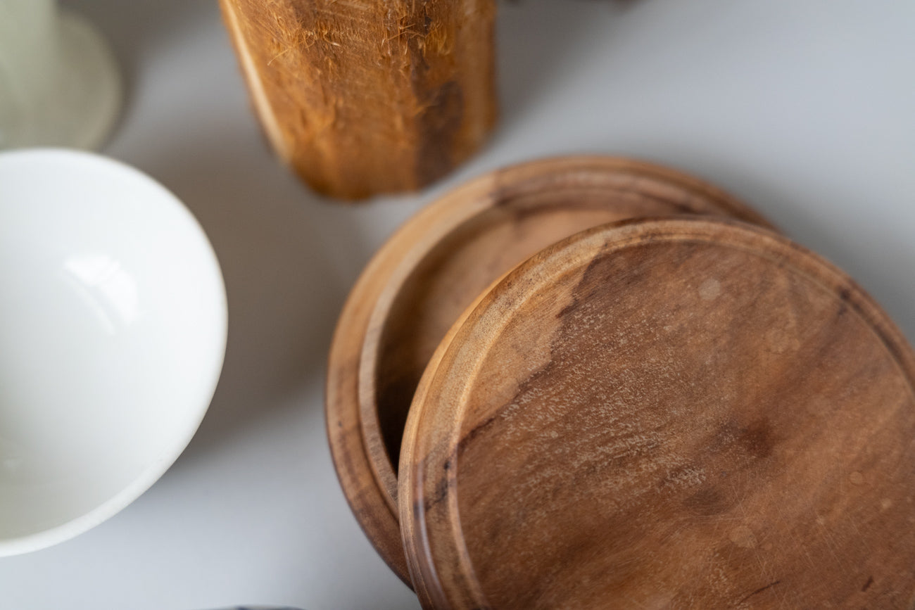 Wood incense container